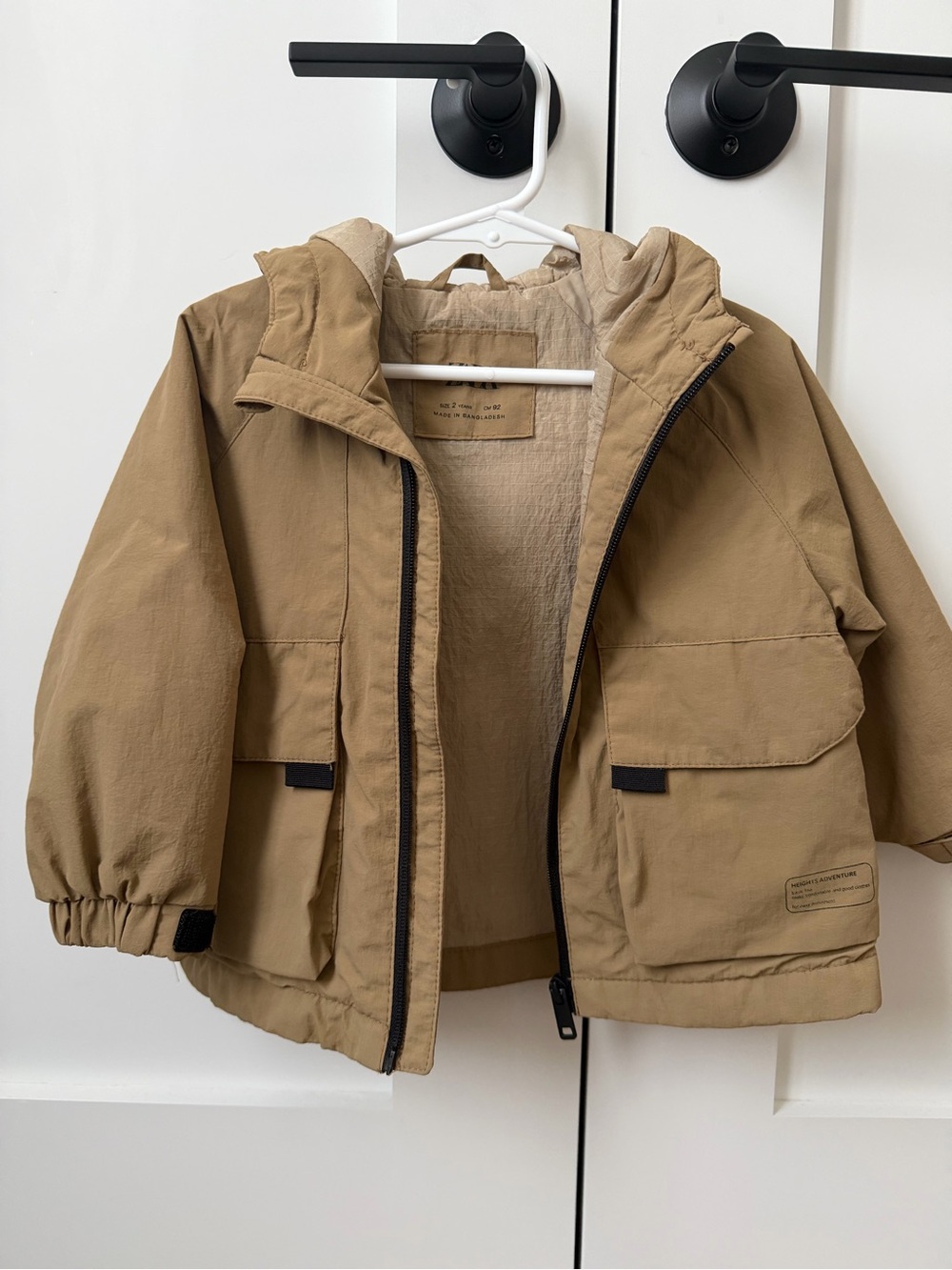 Zara Kids Hooded Jacket in Tan